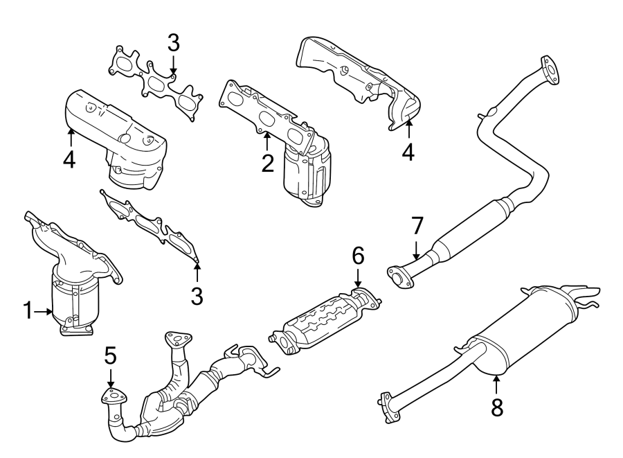 Diagram EXHAUST SYSTEM. EXHAUST COMPONENTS. for your 2007 Mazda RX-8   