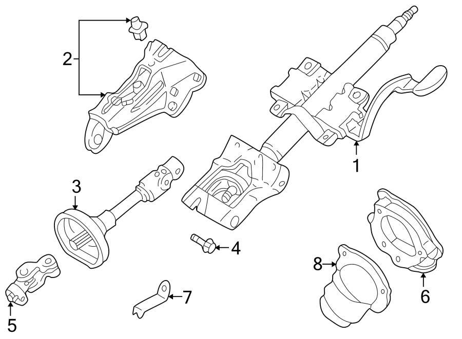 Diagram STEERING COLUMN ASSEMBLY. for your 2018 Mazda CX-5 2.5L SKYACTIV A/T FWD Grand Touring Sport Utility 