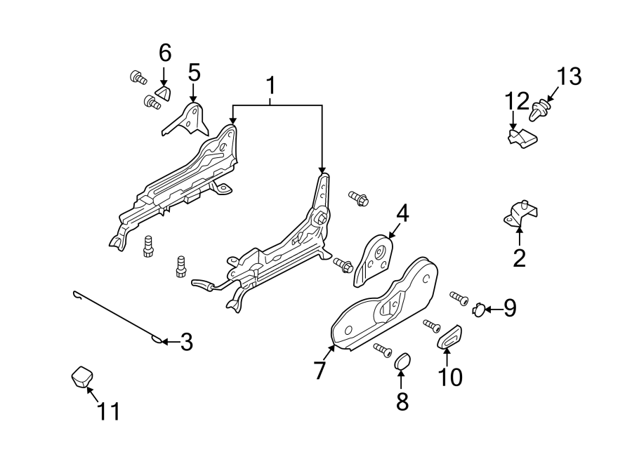 Diagram SEATS & TRACKS. TRACKS & COMPONENTS. for your 2014 Mazda 3   