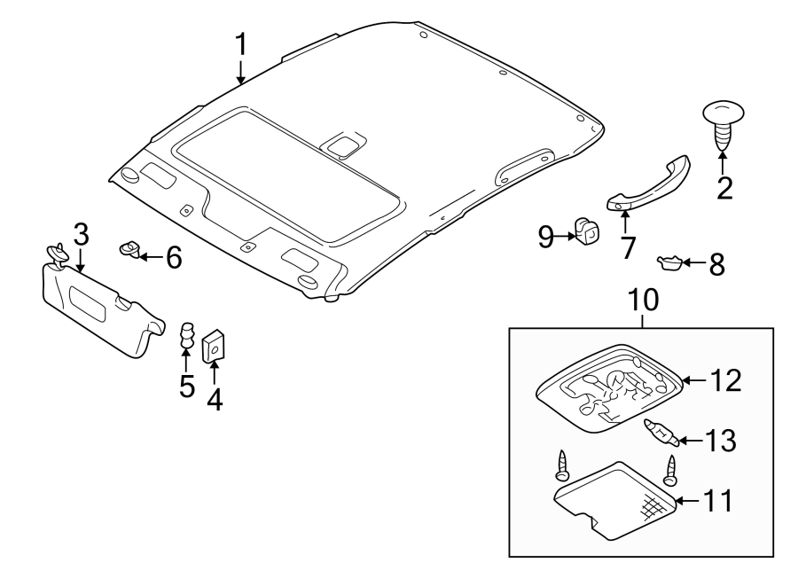 Diagram INTERIOR TRIM. for your 2000 Mazda 626 2.0L M/T ES Sedan 