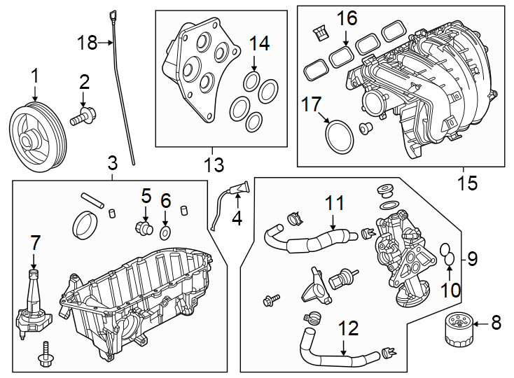 Diagram Engine / transaxle. Engine parts. for your 2023 Mazda CX-5  2.5 S Carbon Edition Sport Utility 