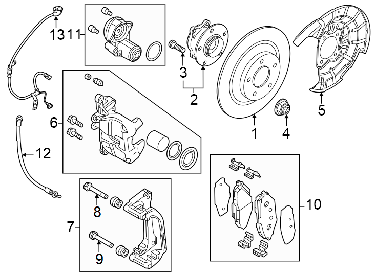 Diagram Rear suspension. Brake components. for your 2020 Mazda CX-5  Touring Sport Utility 