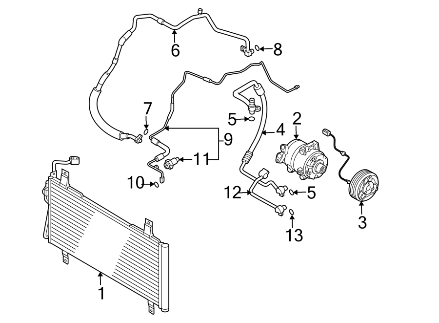 Diagram Air conditioner & heater. Compressor & lines. Condenser. for your 2018 Mazda MX-5 Miata  Club Convertible 