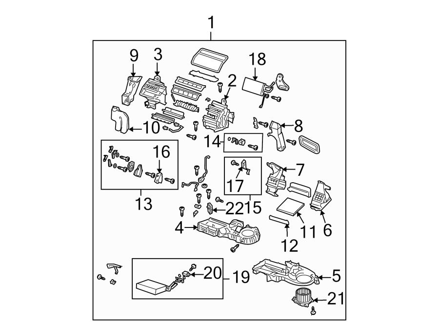 Diagram AIR CONDITIONER & HEATER. EVAPORATOR & HEATER COMPONENTS. for your 2018 Mazda MX-5 Miata   