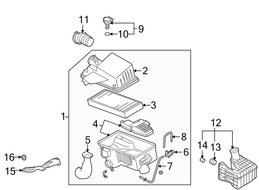 Diagram ENGINE / TRANSAXLE. AIR INTAKE. for your 2016 Mazda MX-5 Miata   