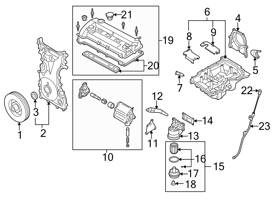 Diagram Engine / transaxle. Engine parts. for your 2008 Mazda CX-7  Touring Sport Utility 