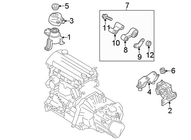 Diagram Engine / transaxle. Rear bumper. Engine & TRANS mounting. for your 2013 Mazda MX-5 Miata   