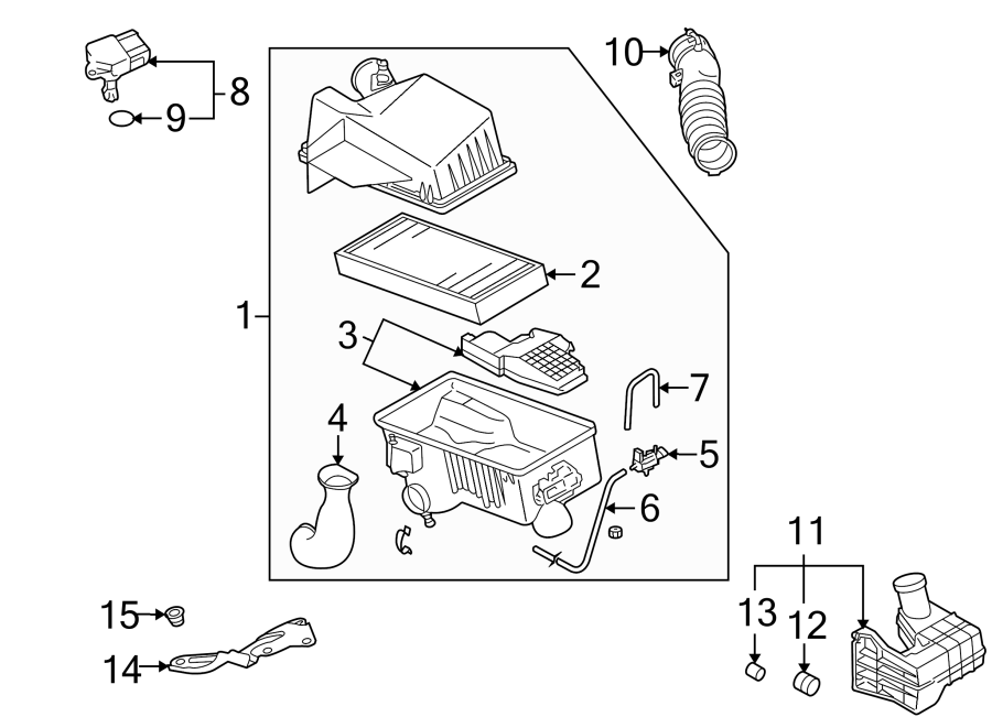 Diagram ENGINE / TRANSAXLE. AIR INTAKE. for your 2008 Mazda 6   