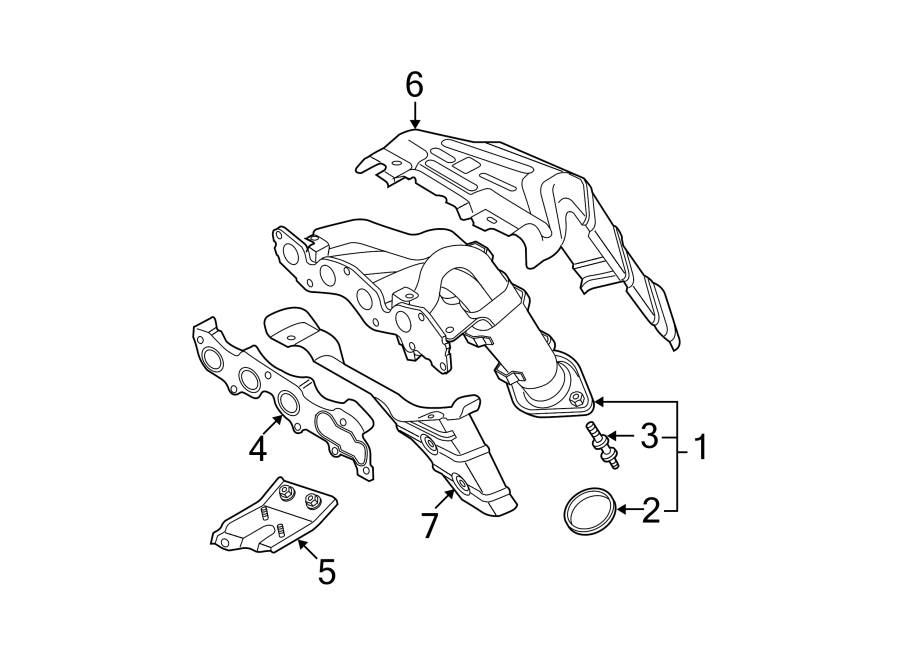 Diagram EXHAUST SYSTEM. MANIFOLD. for your Mazda