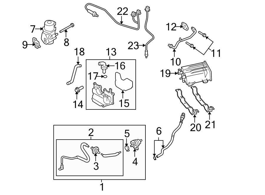 Diagram EMISSION SYSTEM. EMISSION COMPONENTS. for your 2010 Mazda MX-5 Miata  Grand Touring Convertible 