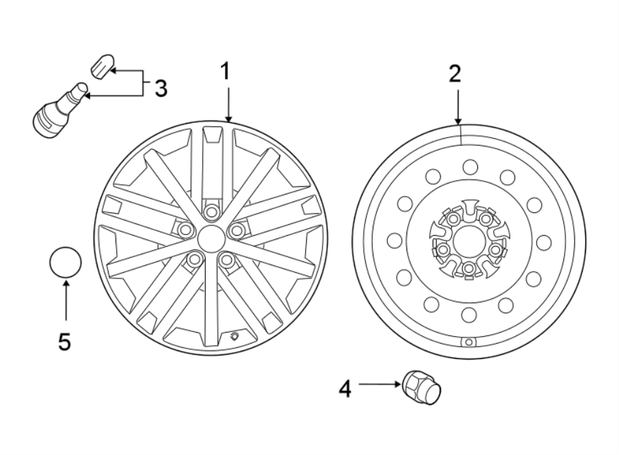 Diagram WHEELS. COVERS & TRIM. for your 2018 Mazda CX-5 2.5L SKYACTIV A/T FWD Touring Sport Utility 