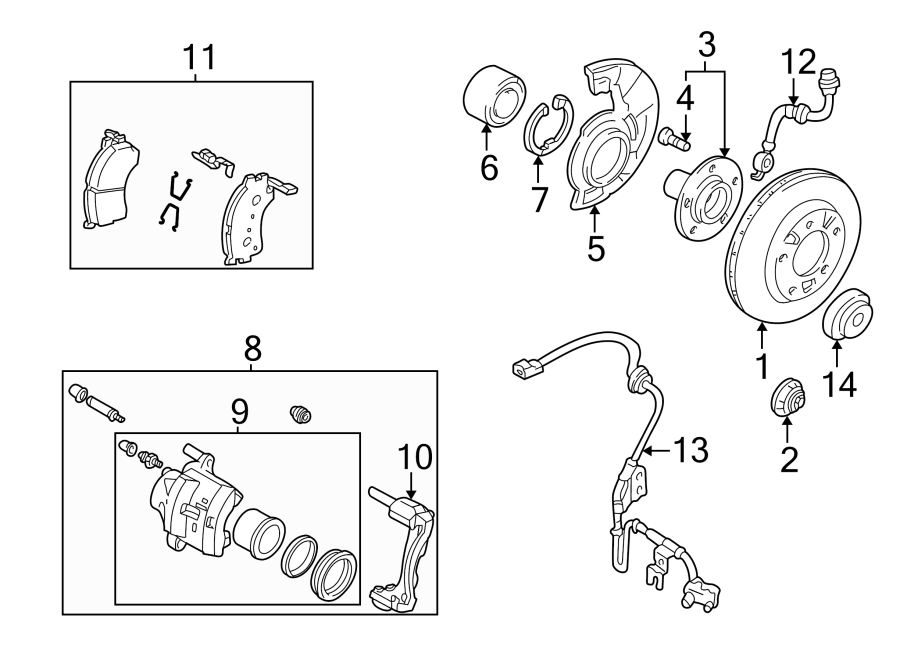 Diagram FRONT SUSPENSION. BRAKE COMPONENTS. for your Mazda