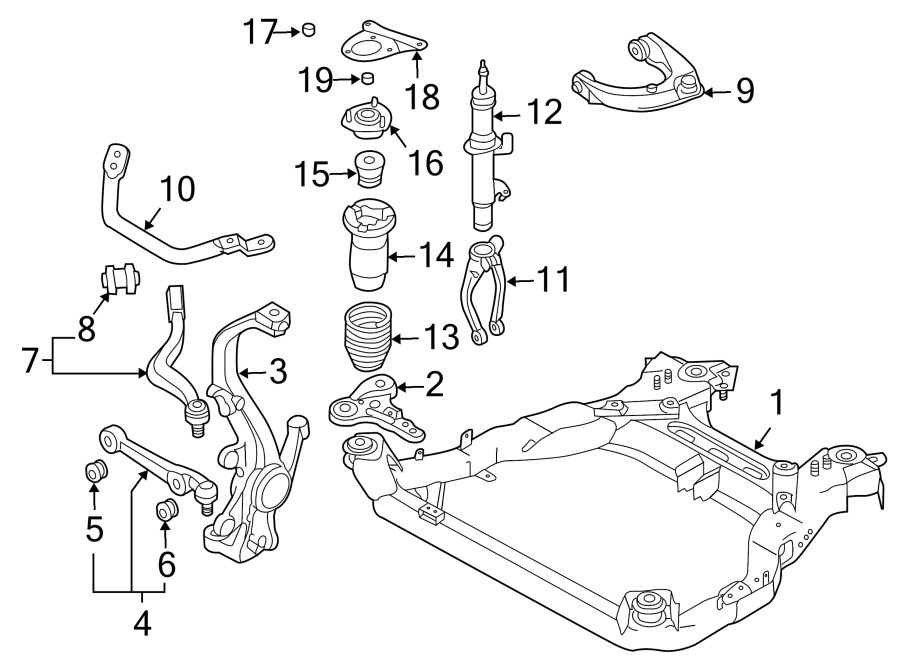 Diagram FRONT SUSPENSION. SUSPENSION COMPONENTS. for your 2013 Mazda CX-5   