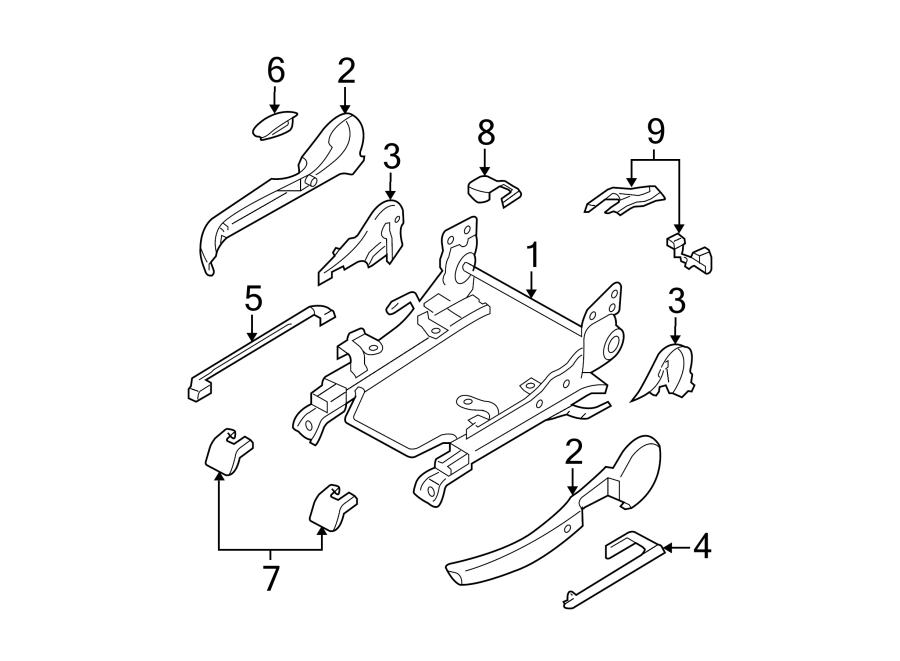 Diagram SEATS & TRACKS. TRACKS & COMPONENTS. for your 2022 Mazda CX-5 2.5L SKYACTIV A/T AWD 2.5 S Carbon Edition Sport Utility 