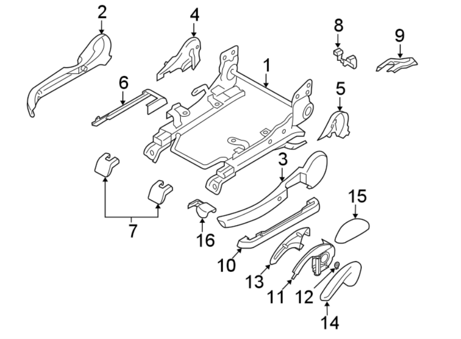 Diagram SEATS & TRACKS. TRACKS & COMPONENTS. for your Mazda 6  