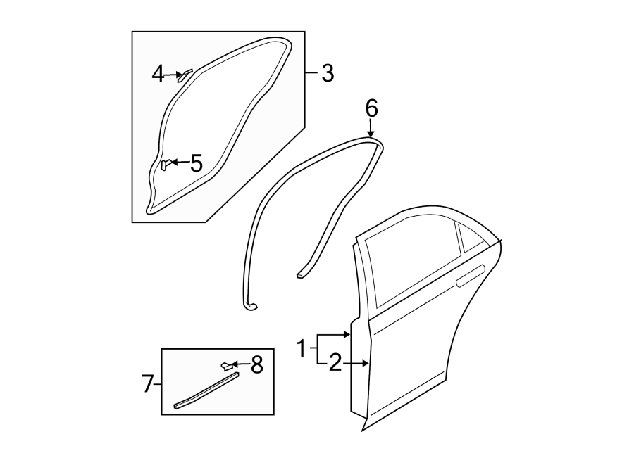 Diagram REAR DOOR. DOOR & COMPONENTS. for your 2017 Mazda MX-5 Miata  Club Convertible 