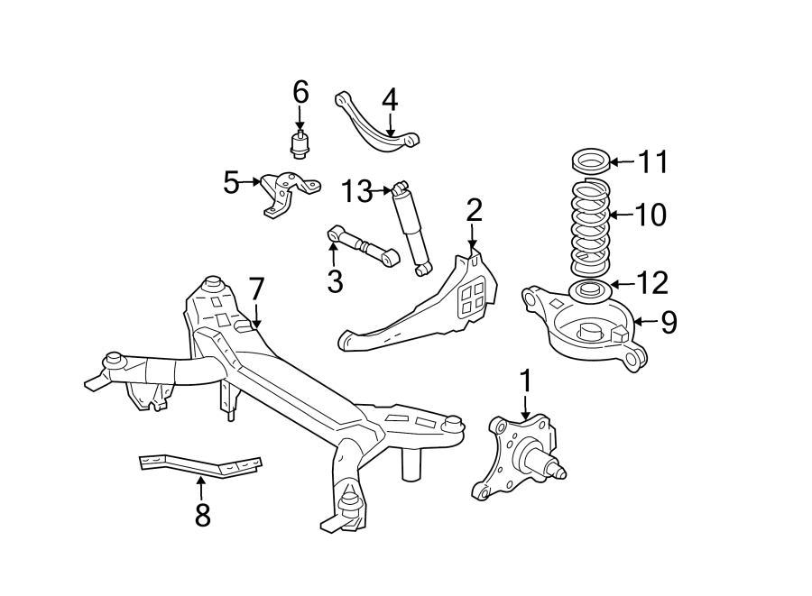 Diagram REAR SUSPENSION. SUSPENSION COMPONENTS. for your 2010 Mazda Tribute   