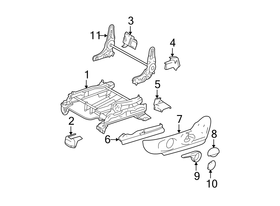 Diagram SEATS & TRACKS. TRACKS & COMPONENTS. for your 2022 Mazda CX-5 2.5L SKYACTIV A/T AWD 2.5 S Carbon Edition Sport Utility 