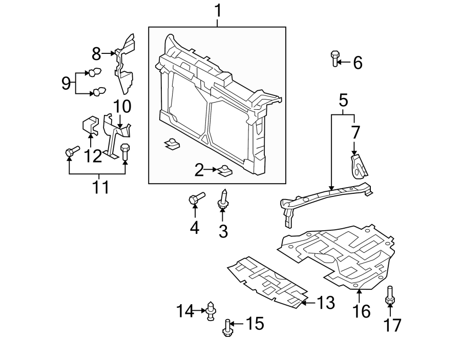 Diagram RADIATOR SUPPORT. for your 2014 Mazda MX-5 Miata   