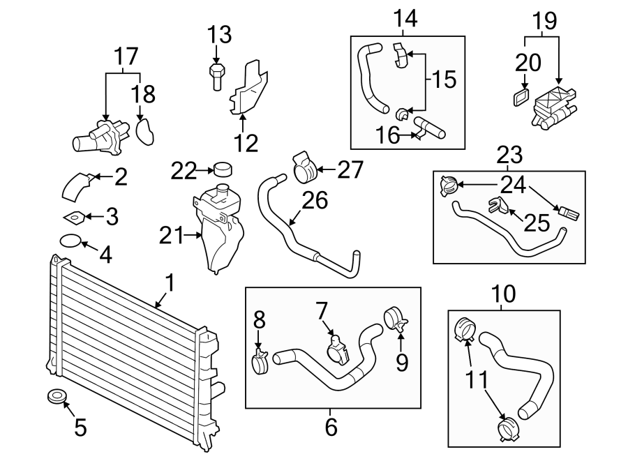 Diagram RADIATOR & COMPONENTS. for your 2008 Mazda MX-5 Miata   