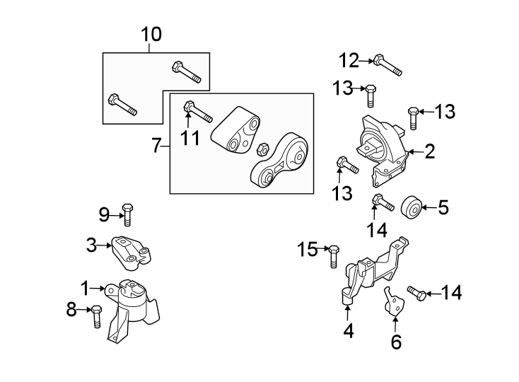 Diagram ENGINE / TRANSAXLE. ENGINE & TRANS MOUNTING. for your 2005 Mazda 6   