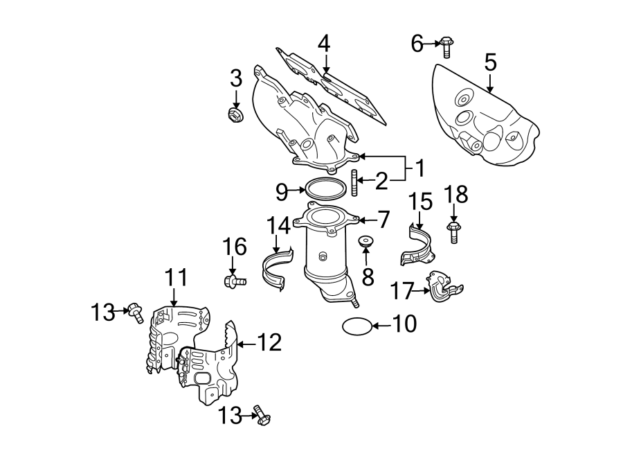 Diagram EXHAUST SYSTEM. EXHAUST MANIFOLD. for your Mazda CX-5  