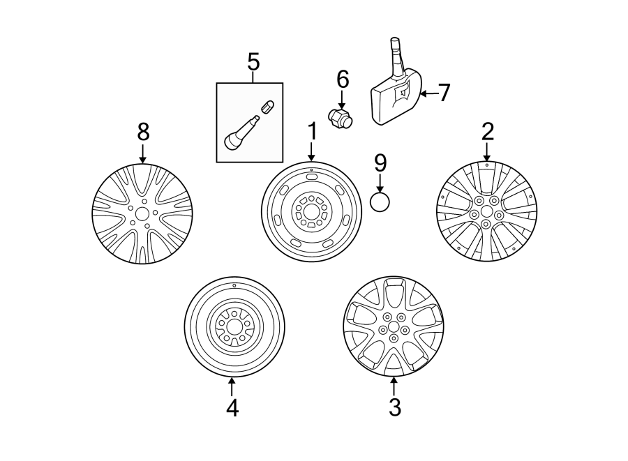 Diagram WHEELS. COVERS & TRIM. for your 2018 Mazda CX-5 2.5L SKYACTIV A/T FWD Grand Touring Sport Utility 