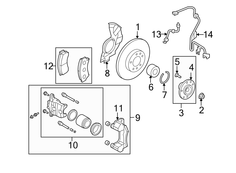 Diagram FRONT SUSPENSION. BRAKE COMPONENTS. for your Mazda 6  