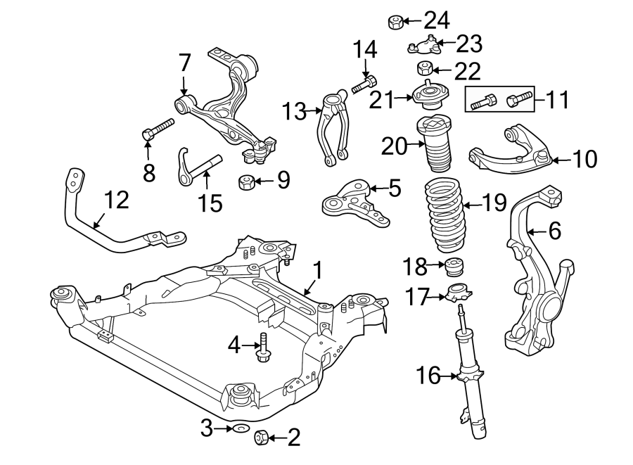 Diagram FRONT SUSPENSION. SUSPENSION COMPONENTS. for your 2021 Mazda CX-5   