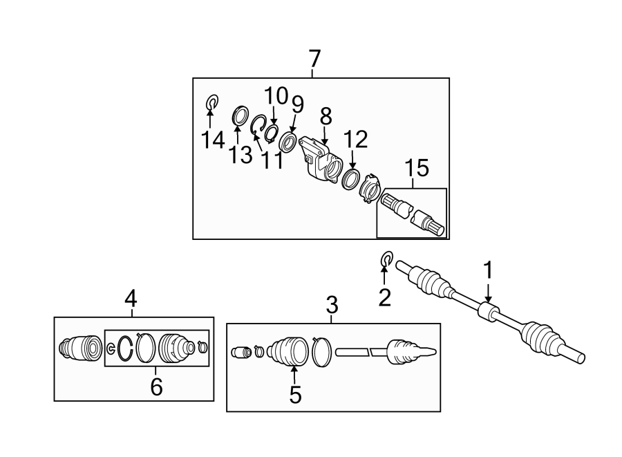 Diagram FRONT SUSPENSION. DRIVE AXLES. for your 2024 Mazda CX-5   