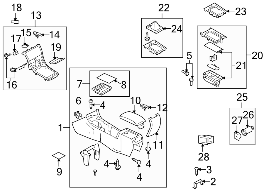 Diagram CENTER CONSOLE. for your 2017 Mazda MX-5 Miata  Club Convertible 