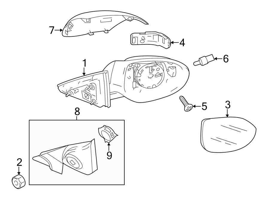 Diagram FRONT DOOR. OUTSIDE MIRRORS. for your 2013 Mazda 3   