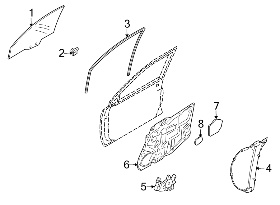 Diagram FRONT DOOR. GLASS & HARDWARE. for your 2015 Mazda MX-5 Miata   