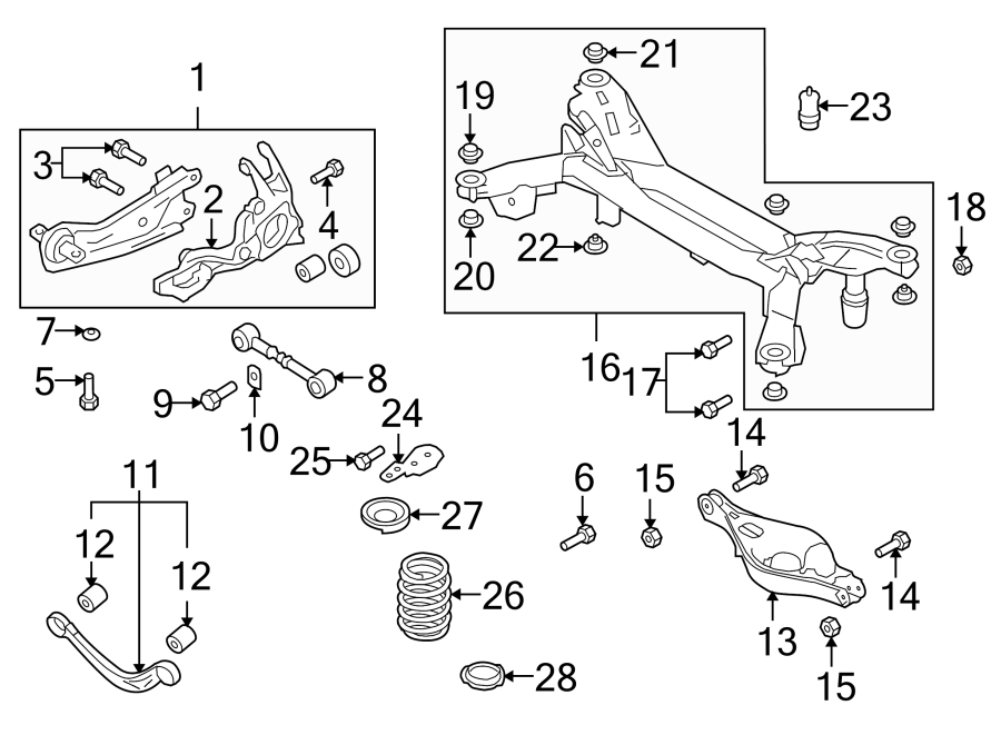 Diagram REAR SUSPENSION. SUSPENSION COMPONENTS. for your 2019 Mazda CX-5   