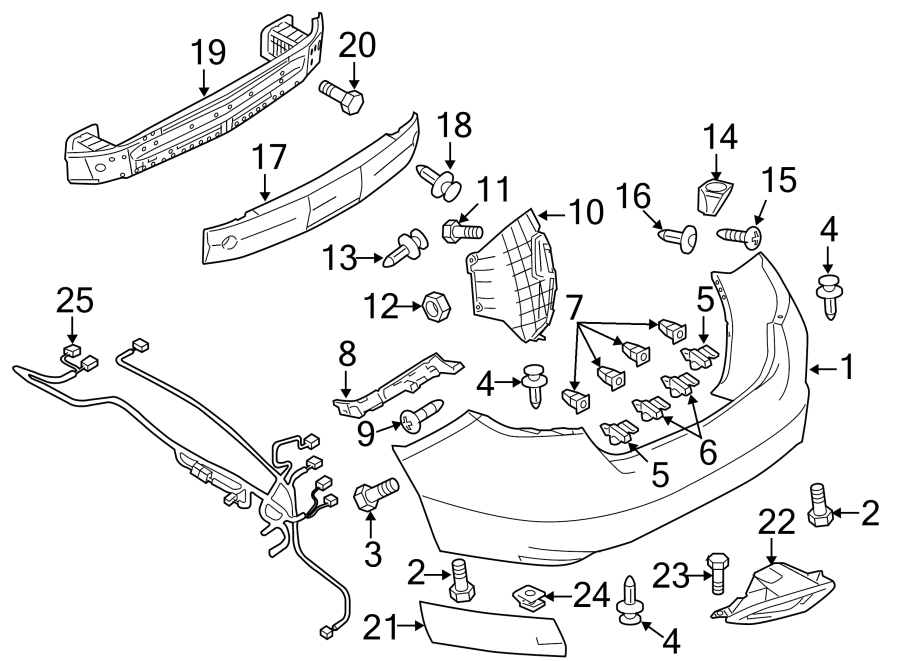 Diagram REAR BUMPER. BUMPER & COMPONENTS. for your 2017 Mazda CX-5  Grand Select Sport Utility 