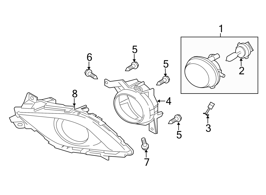 Diagram FRONT LAMPS. FOG LAMPS. for your 2015 Mazda 6 2.5L SKYACTIV A/T Grand Touring Sedan 