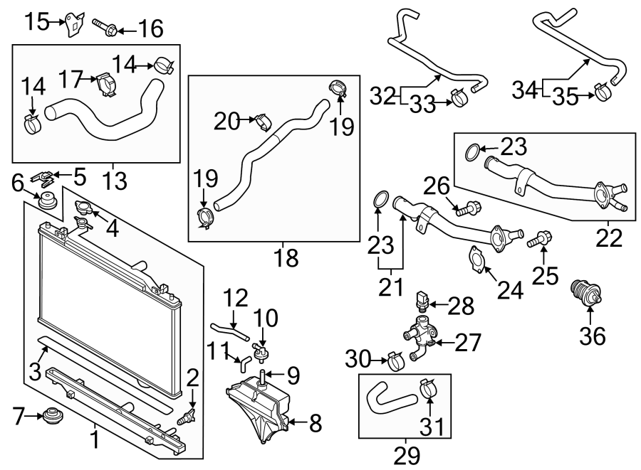 Diagram RADIATOR & COMPONENTS. for your 2024 Mazda CX-5   