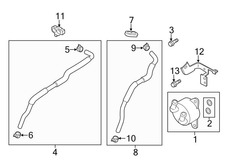 Diagram TRANS OIL COOLER. for your 1995 Mazda Protege   