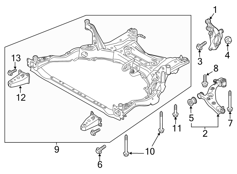 Diagram FRONT SUSPENSION. SUSPENSION COMPONENTS. for your Mazda