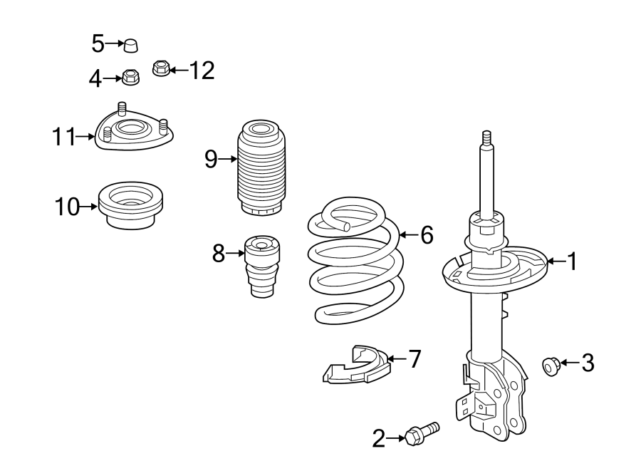 Diagram FRONT SUSPENSION. STRUTS & COMPONENTS. for your 2021 Mazda CX-5   