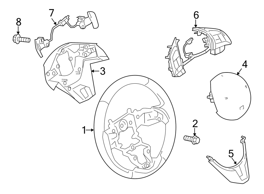 Diagram STEERING WHEEL & TRIM. for your Mazda