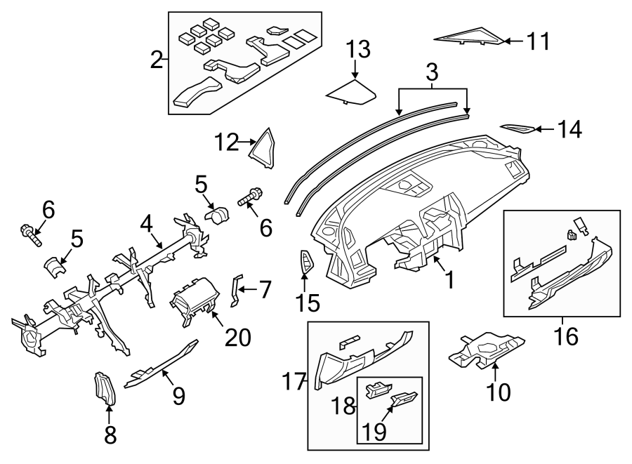 Diagram INSTRUMENT PANEL. for your Mazda B2500  