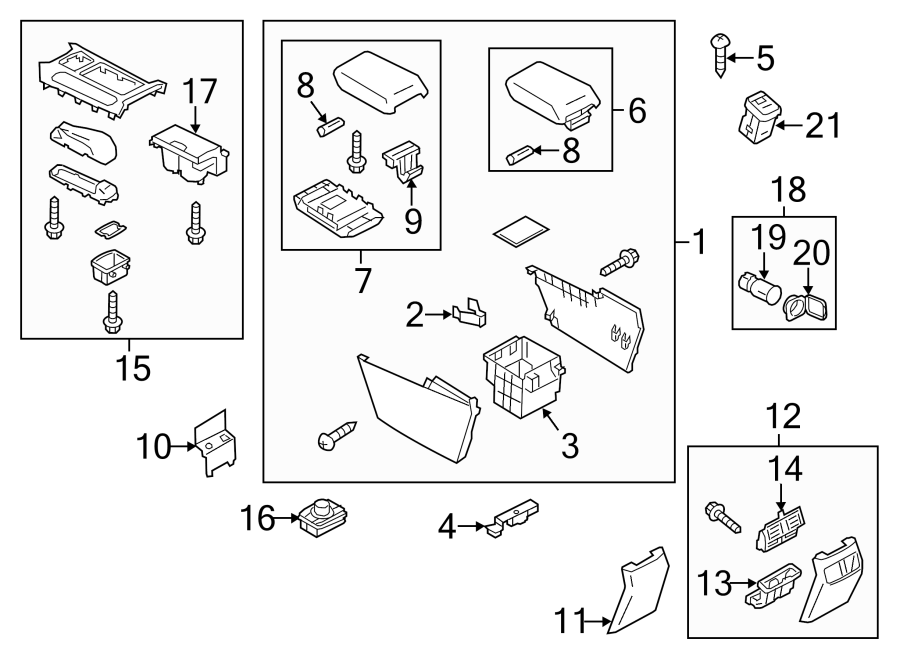 Diagram REAR CONSOLE. for your Mazda 6  