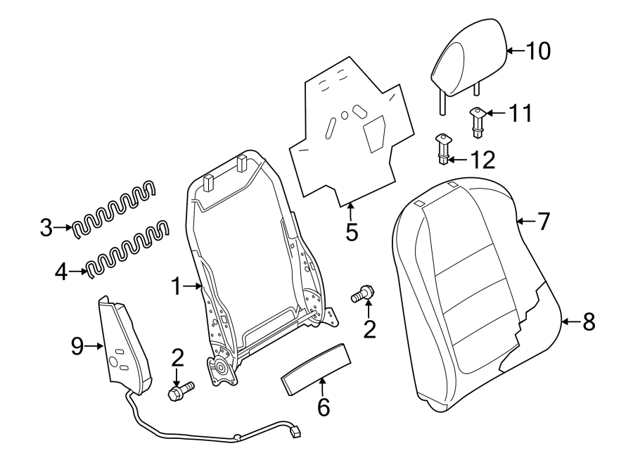 Diagram SEATS & TRACKS. PASSENGER SEAT COMPONENTS. for your 2015 Mazda MX-5 Miata   