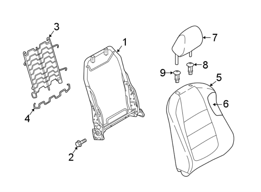 Diagram SEATS & TRACKS. PASSENGER SEAT COMPONENTS. for your Mazda 6  