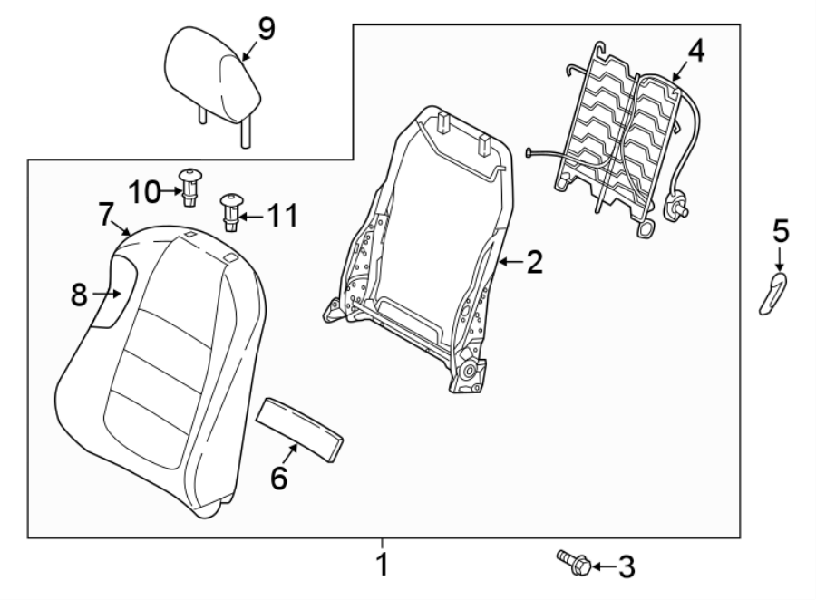 Diagram SEATS & TRACKS. DRIVER SEAT COMPONENTS. for your 2022 Mazda CX-5 2.5L SKYACTIV A/T AWD 2.5 S Carbon Edition Sport Utility 