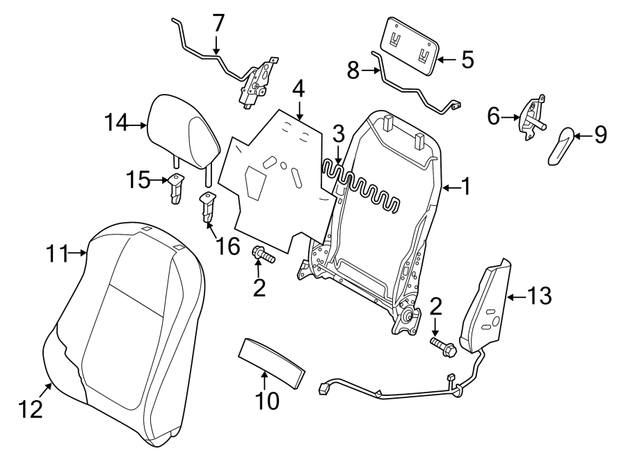 Diagram SEATS & TRACKS. DRIVER SEAT COMPONENTS. for your 2015 Mazda MX-5 Miata   