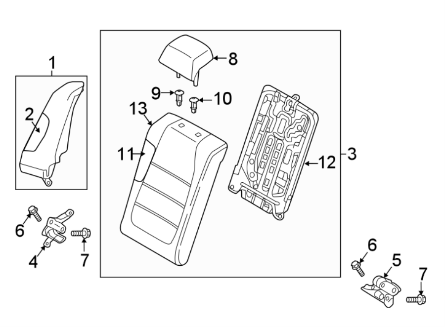 Diagram SEATS & TRACKS. REAR SEAT COMPONENTS. for your Mazda