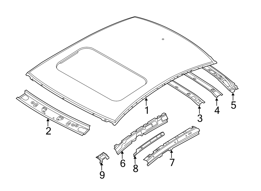 Diagram ROOF & COMPONENTS. for your 2007 Mazda B4000   