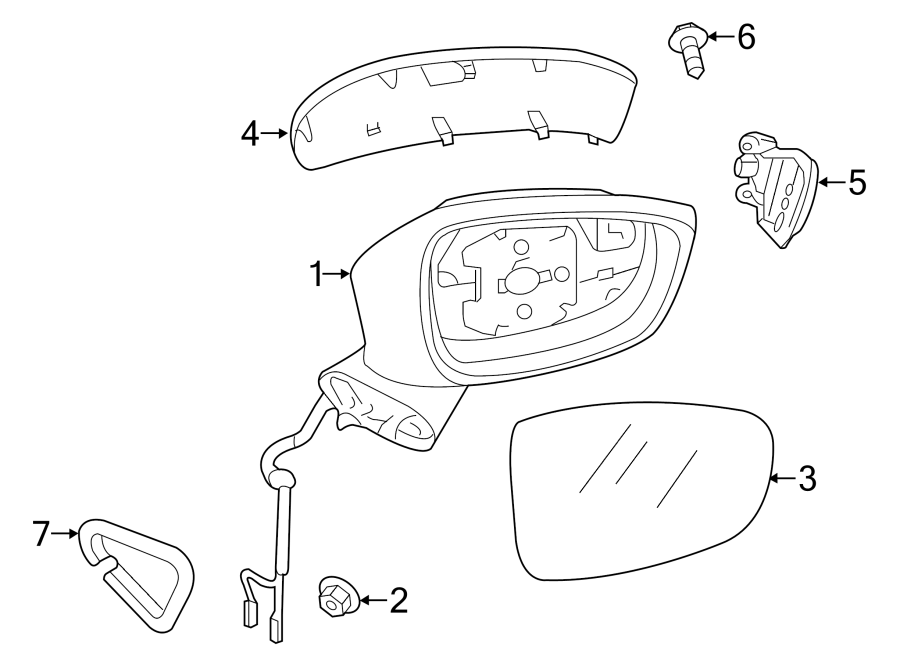 Diagram FRONT DOOR. OUTSIDE MIRRORS. for your 2018 Mazda MX-5 Miata  Club Convertible 